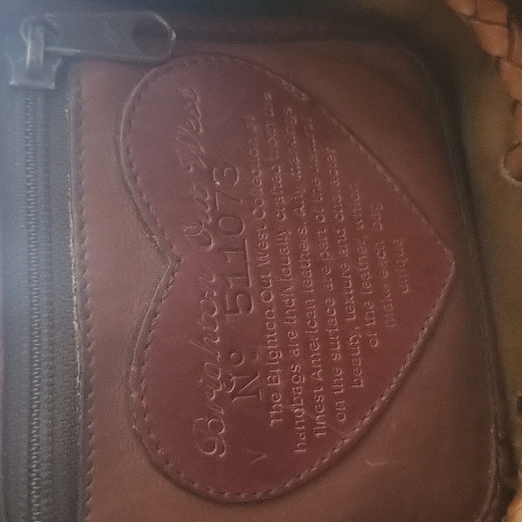 Brown Leather Women's Bag Brightonout West Drawstring Closure - Picture 3 of 3